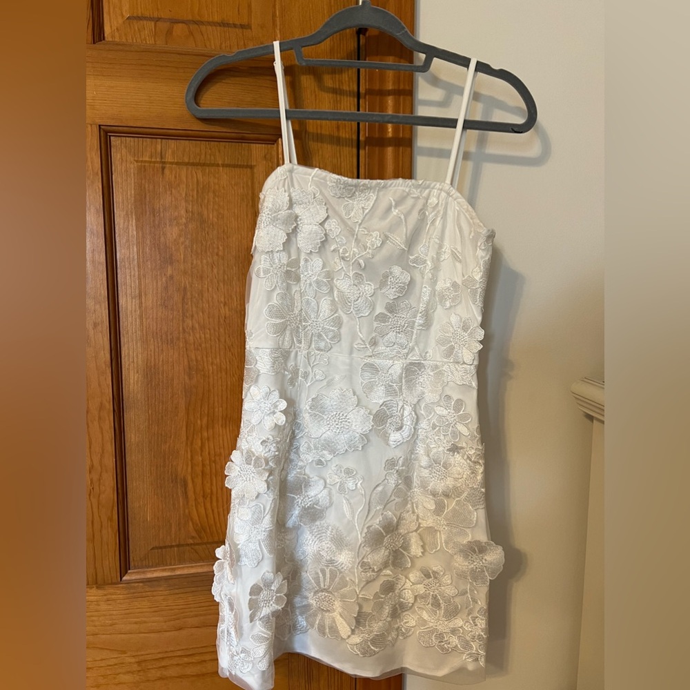 Lulus Blossoming Dream White 3D Floral Embroidered Bodycon Mini Dress